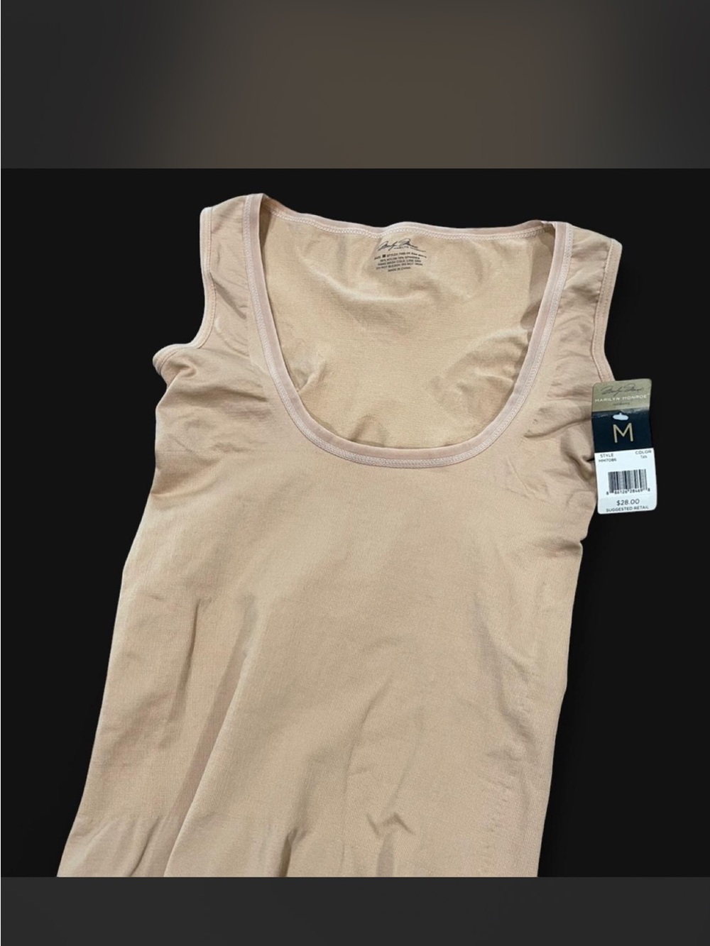 Marilyn Monroe Nude Beige Scoop Neck Tank Top